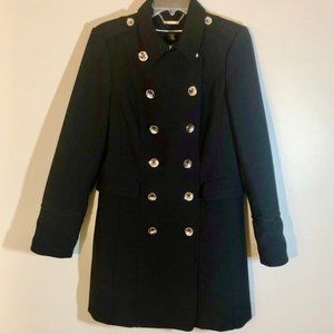 White House/Black Market Double Breasted Coat with Gold Toned Buttons SZ L